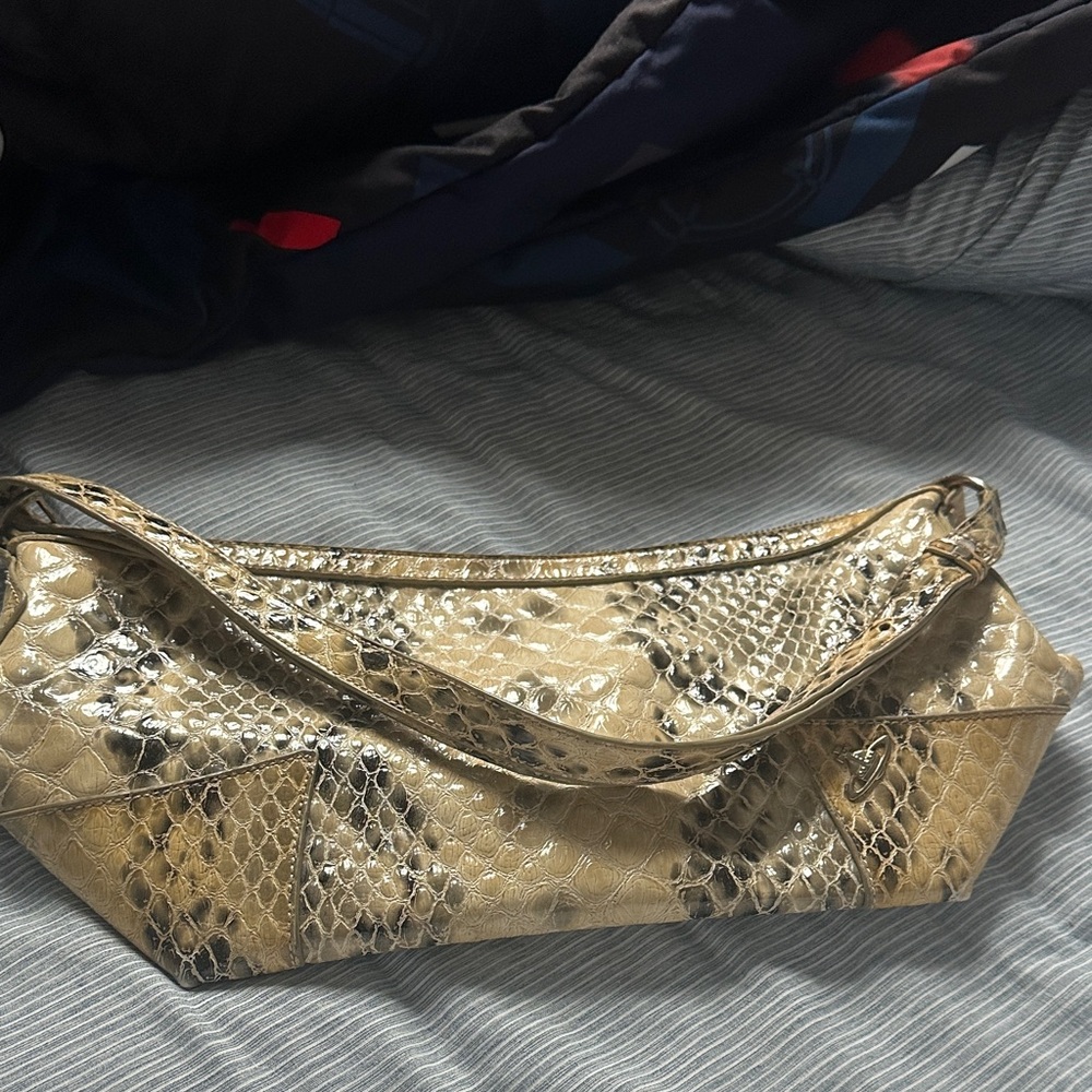 Vivienne Westwood Gold Snake Print Shoulder Bag